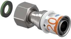 Lage Kosten Uponor S-Press Plus schroef koppeling - Wartel - binnendraad x pers - 1/2" x 20mm - messing - Kiwa