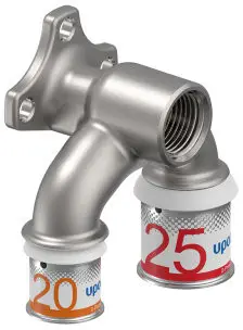 Speciale Aanbieding Uponor S-Press Plus U-muurplaat - pers x binnendraad x pers - 20mm x 1/2" x 25mm - Smart Aqua - messing - Kiwa