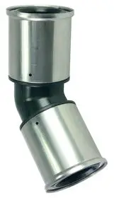 Henco - knie 45° - pers x pers - 50mm x 50mm - pvdf Gecertificeerd