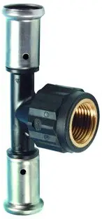 Henco - schroef T-stuk 90° - pers x binnendraad x pers - 50mm x 1-1/2" x 50mm - pvdf Gecertificeerd