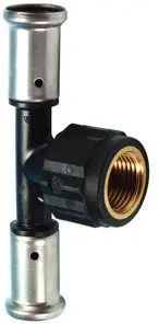 Henco - schroef T-stuk 90° - pers x binnendraad x pers - 20mm x 3/4" x 20mm - pvdf Fabrieksprijs