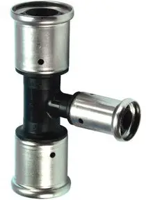 Henco - verloop T-stuk 90° - pers x pers x pers - 32mm x 16mm x 32mm - pvdf Handgemaakt