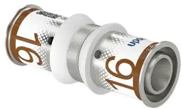 Uponor S-Press Plus koppeling - pers x pers - 16mm x 16mm - messing - Kiwa Plaats Bestelling