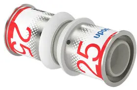Ambachtelijk Uponor S-Press Plus koppeling - pers x pers - 25mm x 25mm - ppsu - Kiwa