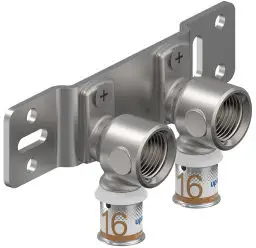 Rechtstreeks Van De Fabrikant Uponor S-Press Plus montagebeugel + muurplaten - pers x binnendraad - 16mm x 1/2" - hoh 50mm - Smart Radi - Kiwa