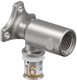 Beperkt Aanbod Uponor S-Press Plus muurplaat - extra lang model - binnendraad x pers - 1/2" x 16mm - Smart Aqua - Kiwa