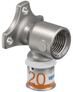 Uponor S-Press Plus muurplaat - kort model - binnendraad x pers - 1/2" x 20mm - Smart Aqua - Kiwa Modern