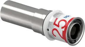 Beperkte Voorraad Uponor S-Press Plus overgangs koppeling - spie x pers - 22mm x 25mm -messing - Kiwa