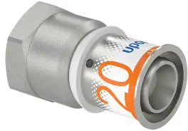 Voordeelprijs Uponor S-Press Plus schroef koppeling - binnendraad x pers - 1/2" x 20mm - messing - Kiwa