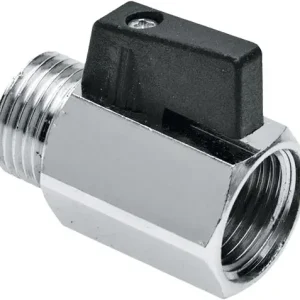 Betaalbaar Bonfix Universele Minikogelkraan - met zwarte knop 1/4 - buitendraad x binnendraad