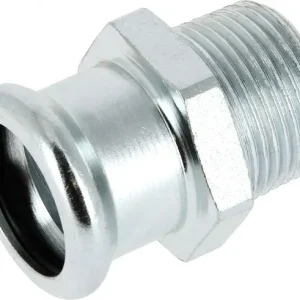 Voordeelprijs Bonfix Pressfitting staalverzinkt CV Puntstuk 3 x 88,9 - buitendraad (R) x press - (m-profiel)