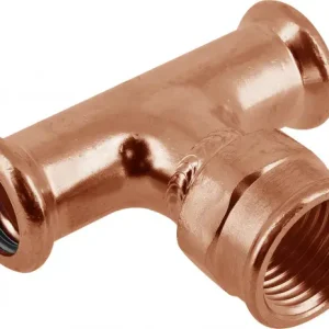 Limited Edition Bonfix Pressfitting roodkoper WATER T-koppeling - binnendraad 14x1/2x14 - press x lange binnendraad x press - (m-profiel)