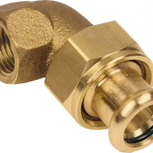 Weekendaanbieding Bonfix Pressfitting roodkoper WATER 3-delige koppeling haaks 1/2 x 15 - lange binnendraad x press - (m-profiel)