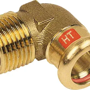 Superprijs Bonfix Pressfitting roodkoper SOLAR Kniekoppeling 90° 1-1/4" x 35 - conische buitendraad x press - (m-profiel)