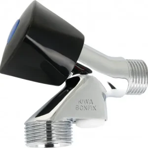 Uitverkoop Bonfix Beluchterkraan / wasmachinekraan met keerklep en zwarte knop