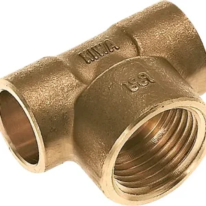 Ambachtelijk Bonfix Messing soldeerfitting T-stuk 22 x 1/4" x 22 - capillair x binnendraad x capillair