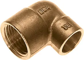 Trendy Bonfix Messing soldeerfitting Knie 1/2" x 22 - binnendraad x capillair