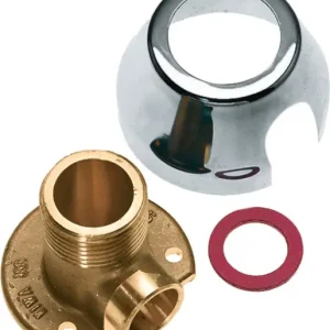 Professioneel Bonfix Sanitaire aansluitkoppeling Muurplaatkoppeling - met verchroomde rozet - en fiberring 1/2 x 12 - buitendraad x capillair