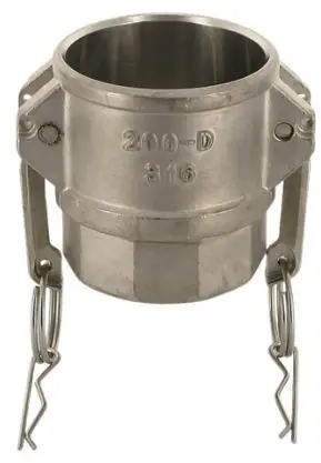 Koop Online Camlock Vrouwelijk met Binnendraad - Type D - RVS-316 - 1-1/4" - DN 32 - D125
