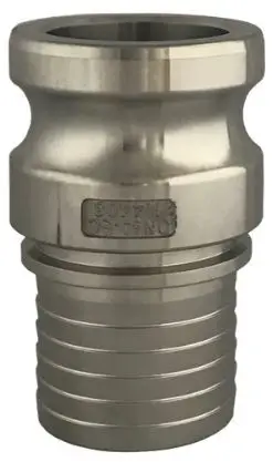 Camlock Mannelijk met Slangtule - Type ES - RVS316 - Geribte Tule - 2 1/2" - DN 63 Alleen Vandaag