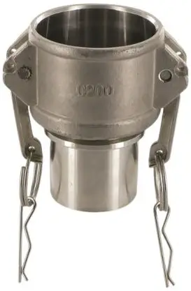 Camlock Vrouwelijk met Slangtule - Type CS - RVS316 - Gladde Tule - 2 1/2" - DN 63 Veilige Betaling