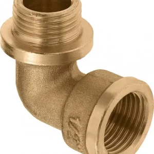 Premium Bonfix messing knie met kraag - 1-1-2'' binnendraad x buitendraad