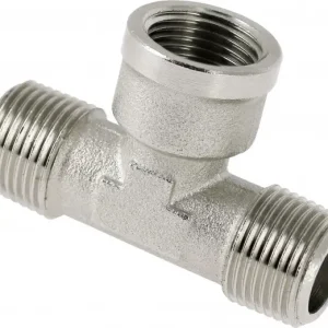 Bonfix Draadfitting T-stuk 3/8 - buitendraad x binnendraad x buitendraad - vernikkeld Gratis Retour