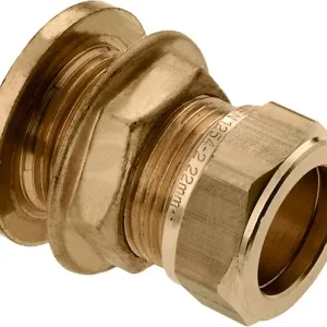 Bonfix knelkoppeling - Tankdoorvoernippel met tegenmoer - 15mm - Messing Veilige Betaling