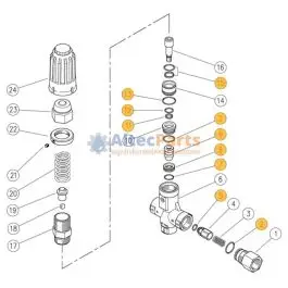 VRP23-43 - Reparatieset voor drukregelaar - Viton afdichtingen - 10-delig Premium