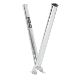 Actieprijs Spuitlanshouder dubbel met verhoogde voet en afvoer - Vloerbevestiging - RVS