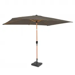 Parasol Rapallo 200x300cm “ remium parasol “ houtlook - taupe | Incl. Parasolvoet Koop Online