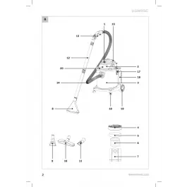 Op = Op Onderdeel -Tapijtreinigingsslang en mondstuk set VC509AC