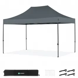 Partytent - 3x4.5 m - Premium easy-up Partytent | Grijs Op = Op