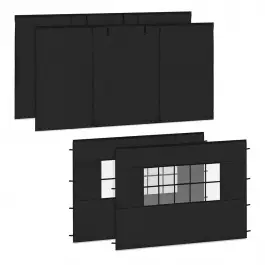 Direct Verzonden Zijwanden Set - 3x4.5M - Voor Premium Partytent PT502XX | Zwart