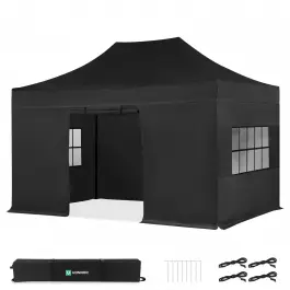 Partytent - 3x4.5 m - Premium easy-up Partytent | set incl. Zijwanden - Zwart Shop Nu
