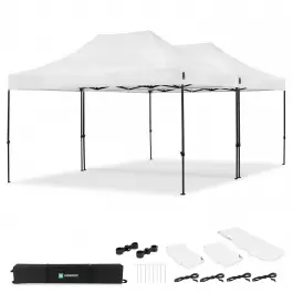 Aanbieding Partytent - 6x4.5 m - Premium easy-up Partytent | set incl. 2x Tent en 1x koppelsysteem “ Wit