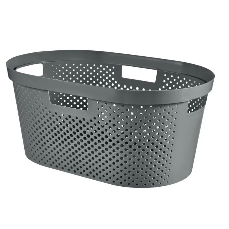 Curver wasmand Infinity dots antraciet 40L - 100% recycled Superprijs