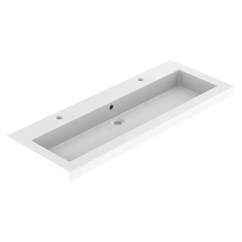 Allibert Inbouw Wastafel Dyspo - Porselein - Glanzend - Wit - 120,5cm Nieuw