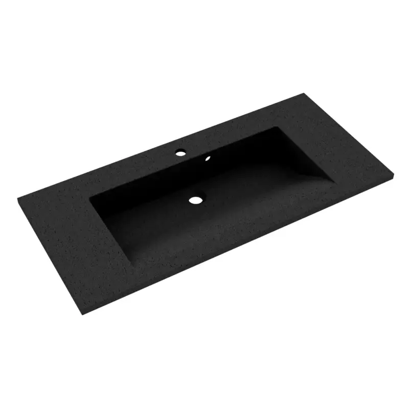 Allibert Enkele Wastafel Slide - Polybeton - Mat - Zwart Graniet - 100,2cm Flitsaanbieding