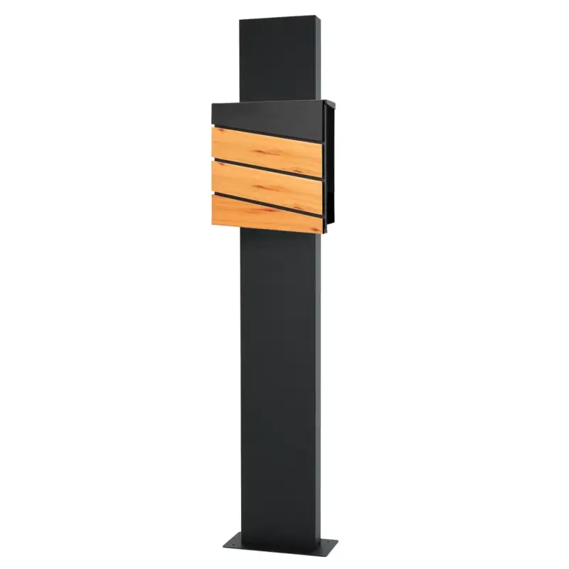 Aanbieding ML-Design Brievenbuszuil met krantenvak, antraciet brievenbuszuil 170 cm