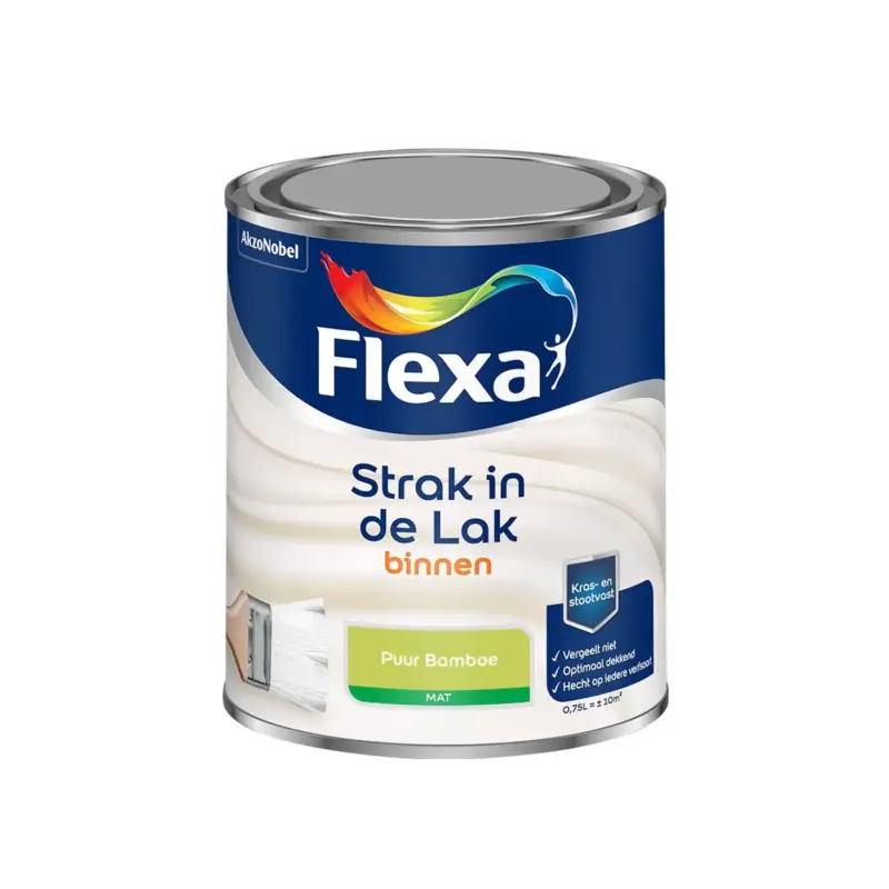 Aanbieding Flexa - Strak In De Lak Binnenlak Mat - Puur Bamboe - Meng - 0.75 L