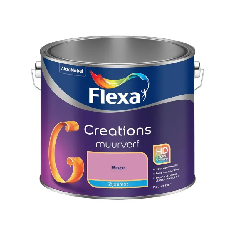 Aanbieding Flexa - Creations Muurverf Zijdemat - Roze - Meng - 2.5 L
