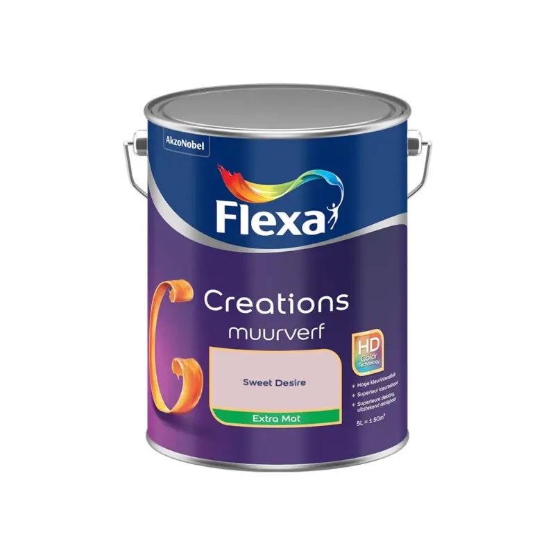 Weekendaanbieding Flexa - Creations Muurverf Extra Mat - Sweet Desire - Meng - 5 L