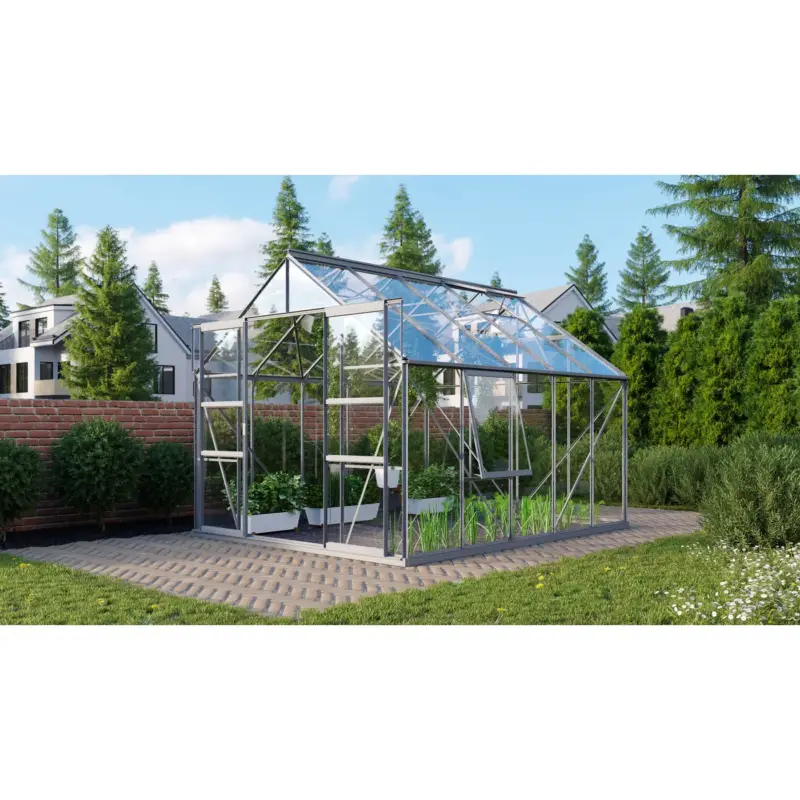 Vitavia Tuinkas Meridian 2 8300 - Veiligheidsglas 3mm - Aluminium - 257x321x232cm Wereldwijde Verzending