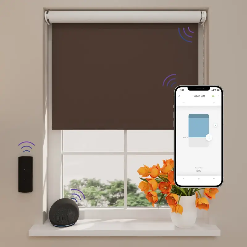 Alleen Vandaag Dtch Elektrisch Rolgordijn Easy Verduisterend - Brown - 80 X 190 Cm - Cmd-02-p