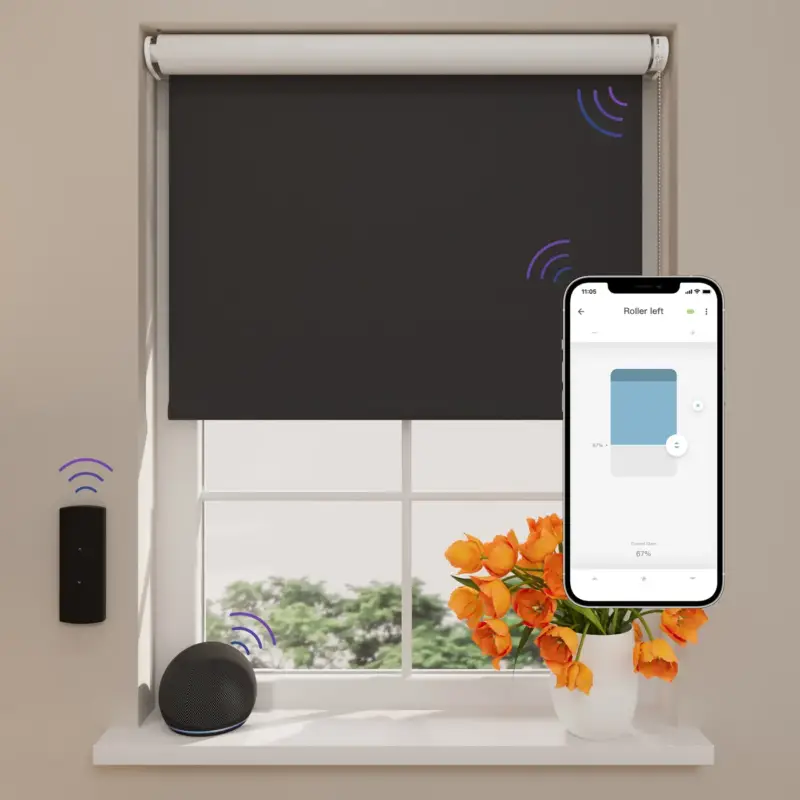 Aanbieding Dtch Elektrisch Rolgordijn Easy Verduisterend - Black - 140 X 190 Cm - Cmd-02-p