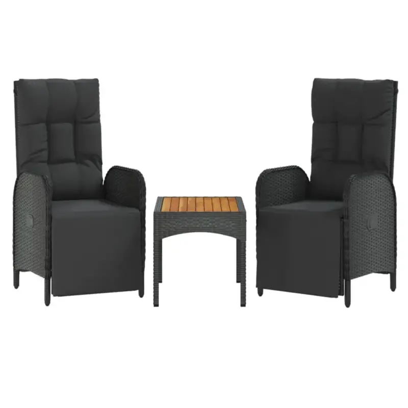 Vidaxl-tuinstoelen-2-st-verstelbaar-met-tafel-poly-rattan-zwart Bestel Nu