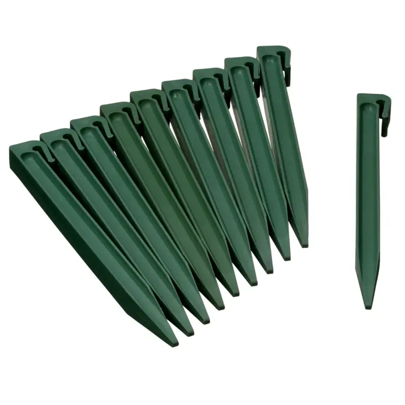 Weekendaanbieding Nature grondpennen voor tuinborder polyethyleen groen 1,9x1,8x26,7cm 10 stuks