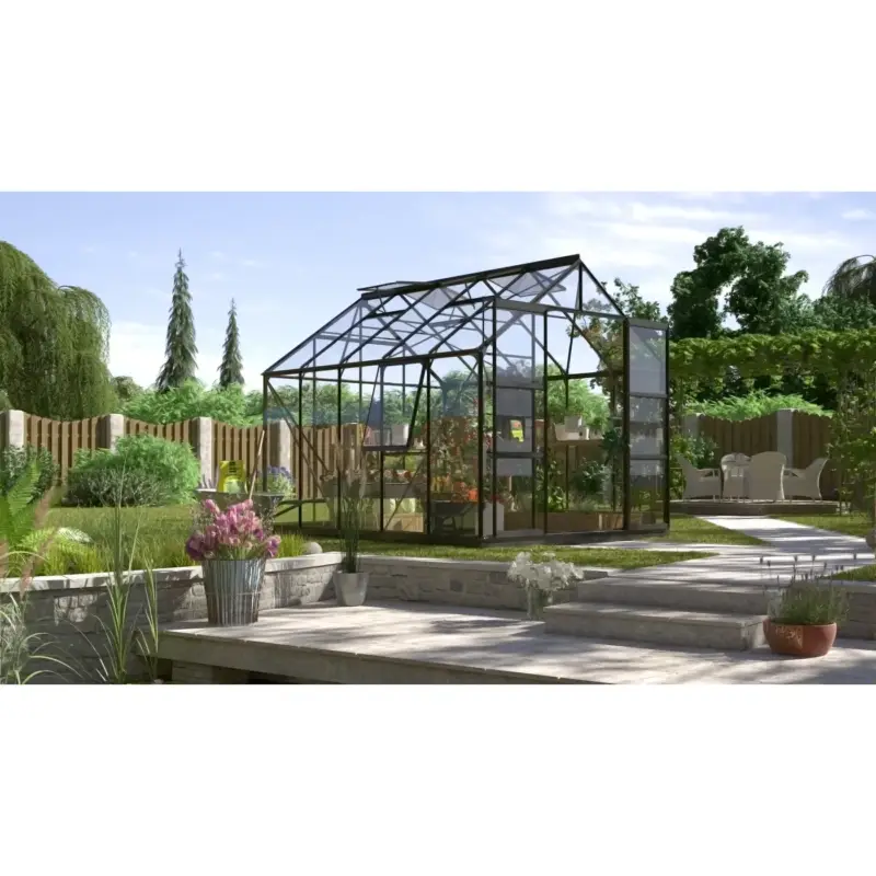 Aanbieding Vitavia Tuinkas Jupiter 8300 - Veiligheidsglas 3mm - Zwart - 257x321x248cm