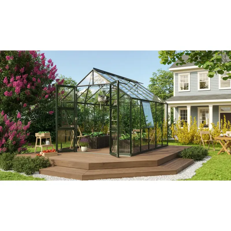 Actieprijs Vitavia Tuinkas Olymp 8300 - Veiligheidsglas 3mm - Smaragd - 257x325x254cm
